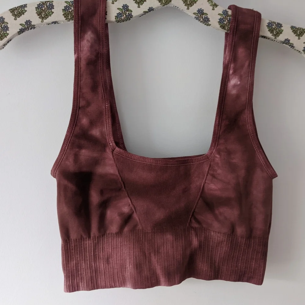 🎉LAST CHANCE🎉 NWT FP Movement Good Karma Tie Dye Bra / Cherry Mocha - Picture 5 of 7